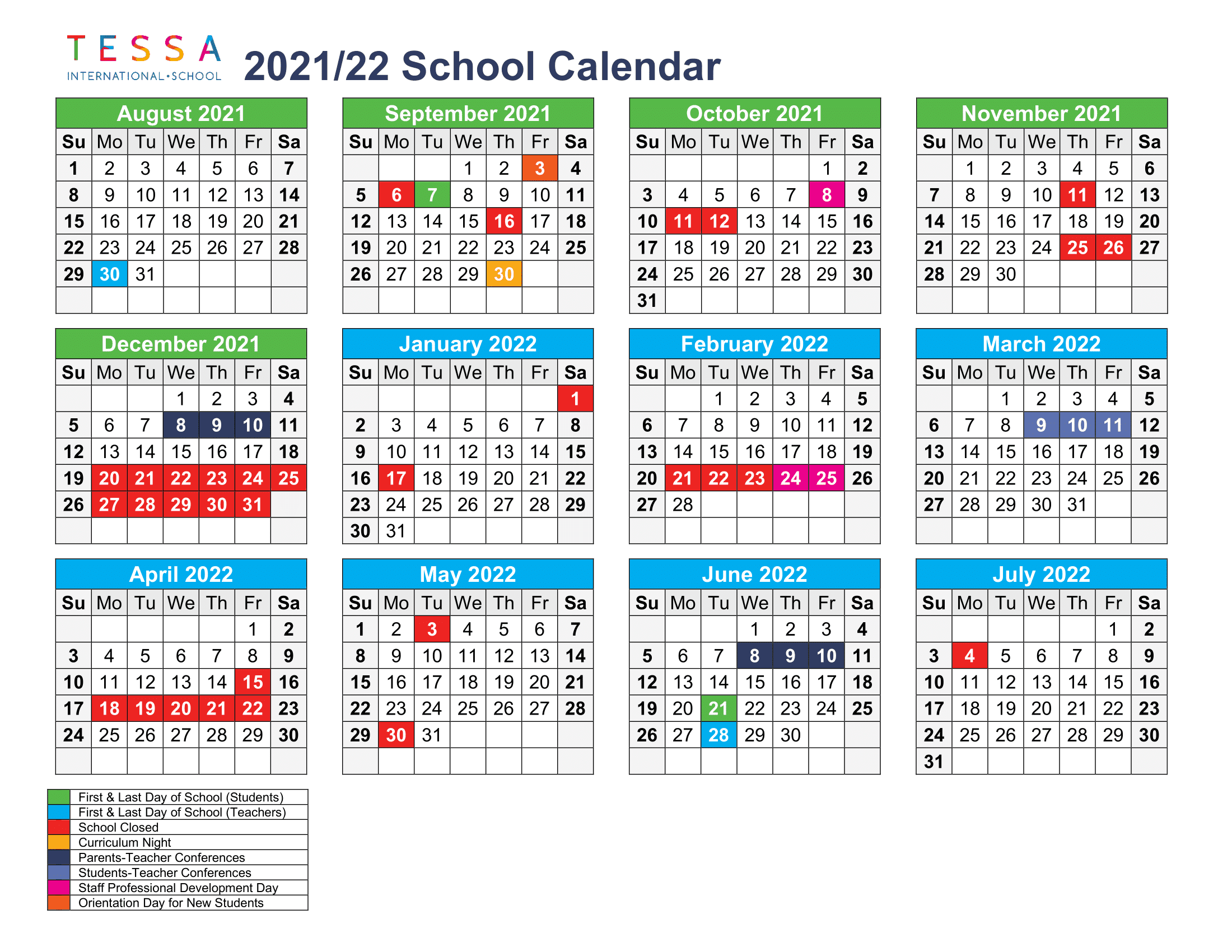 Tcnj Academic Calendar 2022 Academic-Calendar-2021-2022-1 - Tessa International School